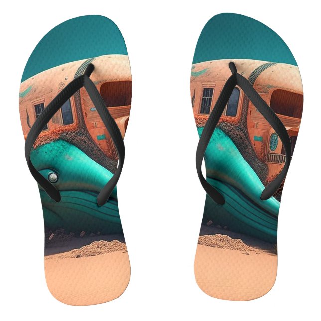 Desert whale house flip flops (Fußbett)