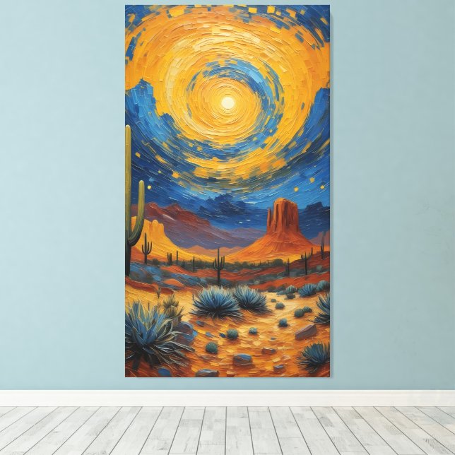 Desert Whirlwind: A Starry Night Over Monument  Leinwanddruck (Insitu (Holzboden))