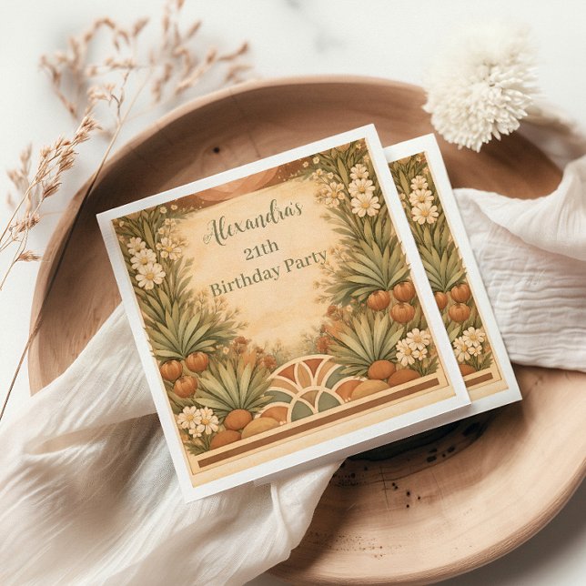 Desert Wildflower Garden Birthday Serviette (Von Creator hochgeladen)