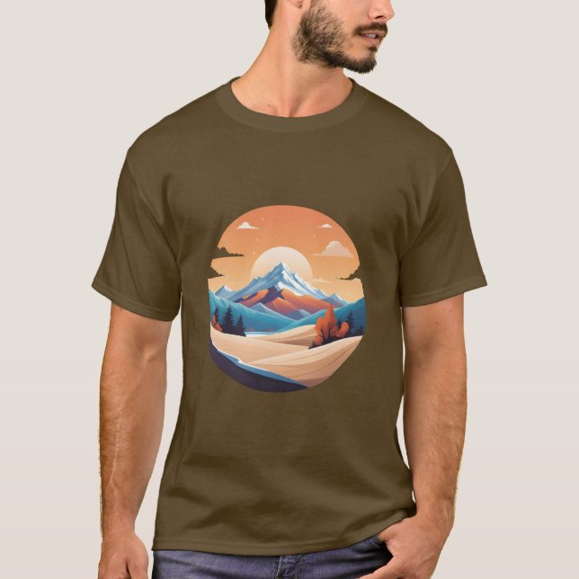Desert Window to Snowy Peaks Art. T-Shirt (Vorderseite)