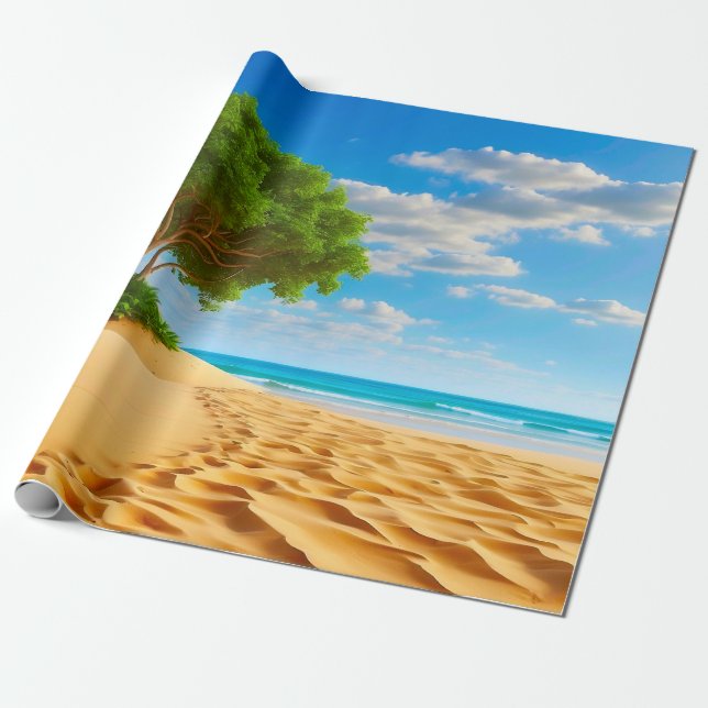 Deserted Tropical Island Sandy Beach  Geschenkpapier (Ungerollt)