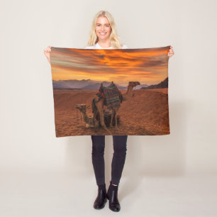 Deserts Bactrian Camel Egypt Sand Dune Fleecedecke