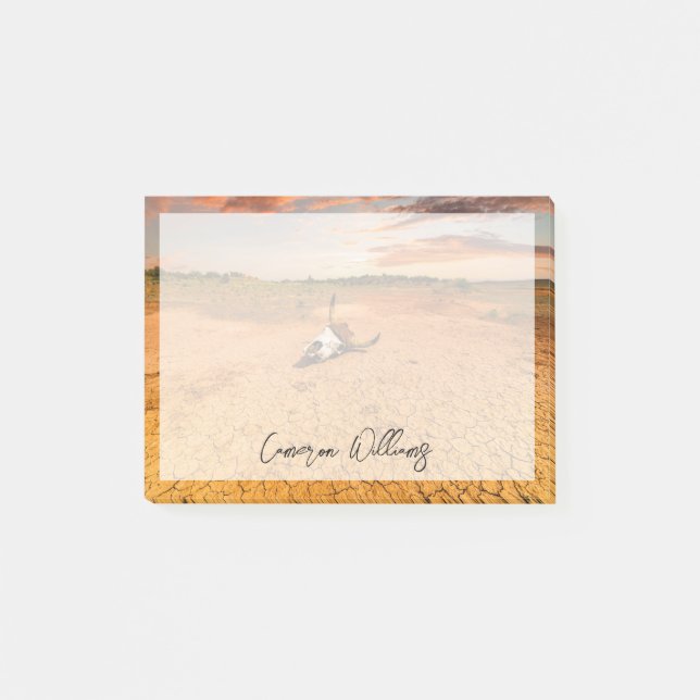 Deserts | Desert with Cow Skull Post-it Klebezettel (Vorderseite)