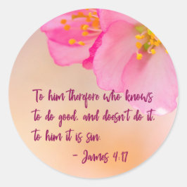 Deshalb an ihn, wer Christliche Blüte kennt Runder Aufkleber