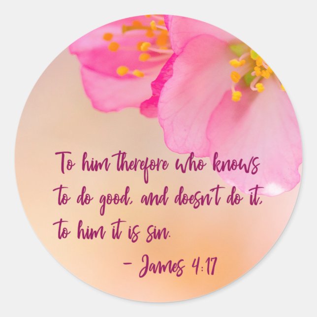 Deshalb an ihn, wer Christliche Blüte kennt Runder Aufkleber (Vorderseite)