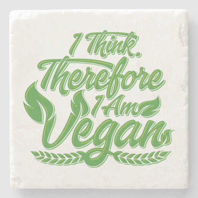 Deshalb bin ich Vegan Steinuntersetzer (Vorderseite)