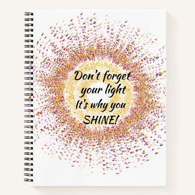 Deshalb SHINE Confetti Notizbuch (Vorderseite)