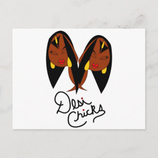 Desi Chick Inspiriert Elemente Postkarte