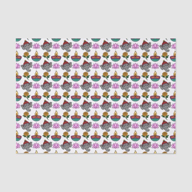 Desi Diwali Ganesh Design Seidenpapier (Vorderseite)