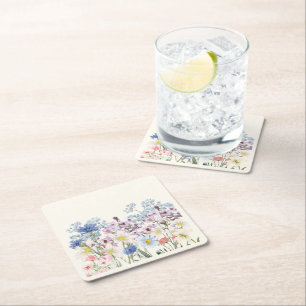 Desi Floral Rechteckiger Pappuntersetzer