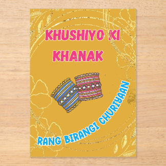 Desi-Inder Pakistani Hochzeit Mehndi Acryleinladungen