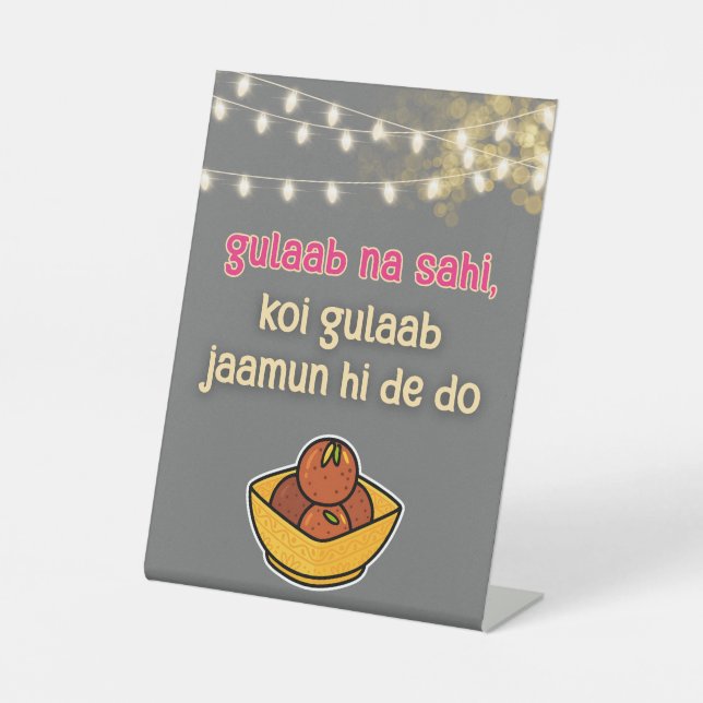 Desi Indian Pakistani Wedding Mehndi Food Sign Sockelschild (Vorderseite)