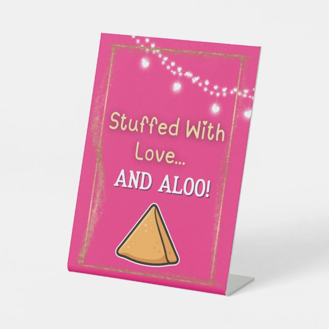 Desi Indian Pakistani Wedding Mehndi Food Sign Sockelschild (Vorderseite)