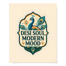 Desi Soul Modern Mood Indischer Pfauenposter