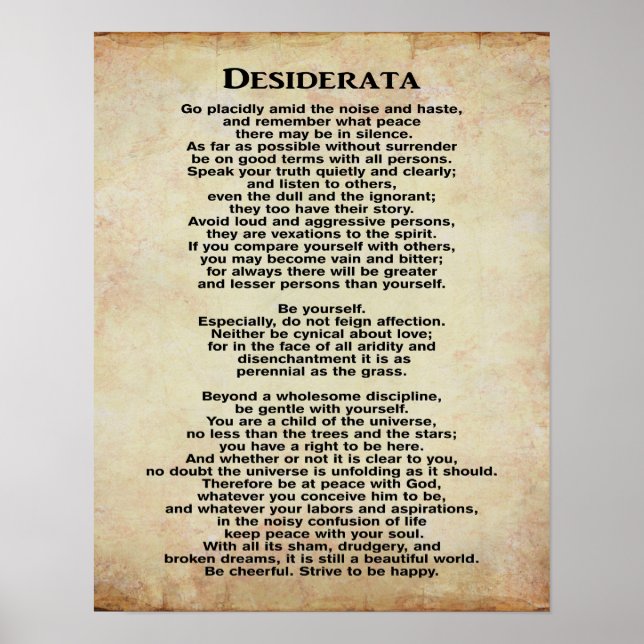 Desiderata 11 x 14 Art Print Poster (Vorne)