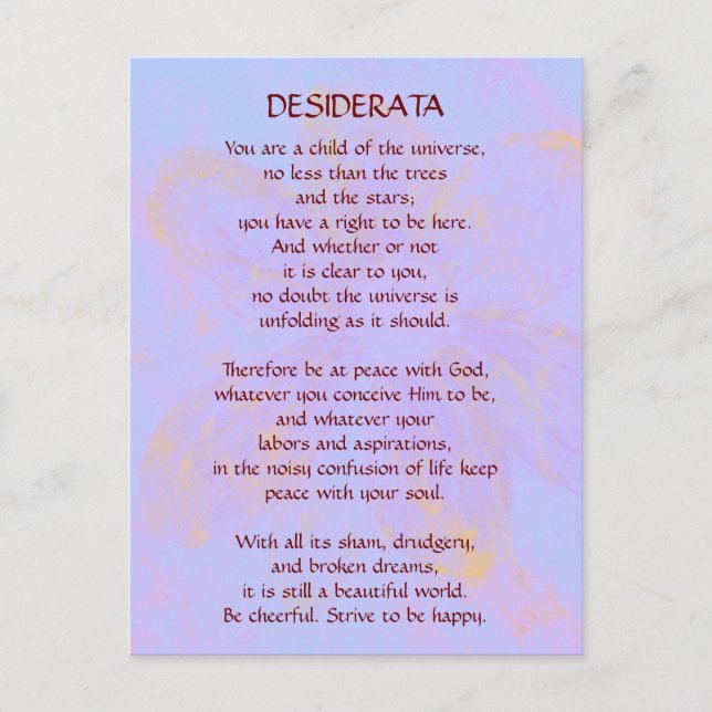 DESIDERATA Ändern der Postkarte Daisy (Vorderseite)