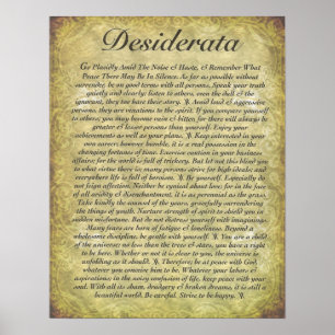 DESIDERATA auf antikem Papier Poster