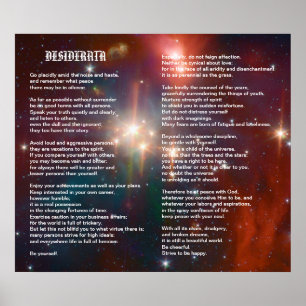 Desiderata auf Coronet-Galaxie Poster
