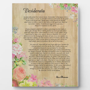 Desiderata auf der Rustikalen Holzplatte mit Blume Fotoplatte
