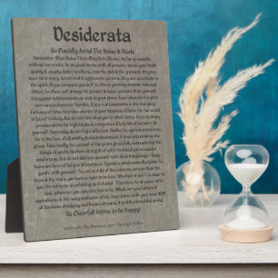 Desiderata auf grauem Marmor Fotoplatte
