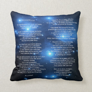 Desiderata auf Pleiades Galaxie Kissen