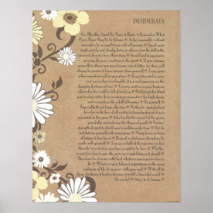DESIDERATA Bio vorsichtige Gänseblümchen Poster