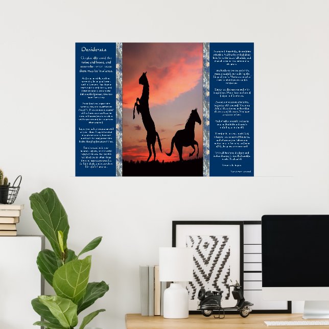 Desiderata Black Stallone Silhouette Posters Poster (Heimbüro)