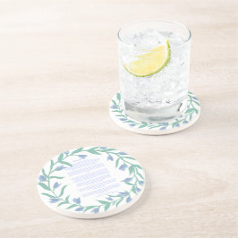 Desiderata Blue Floral Wreath Getränkeuntersetzer