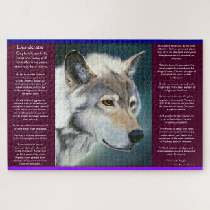 Desiderata by Max Ehrmann white wolf  Puzzle