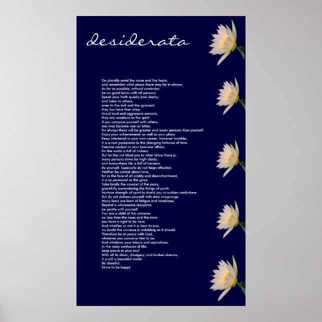 Desiderata ~ Canvas Print Poster (Vorne)