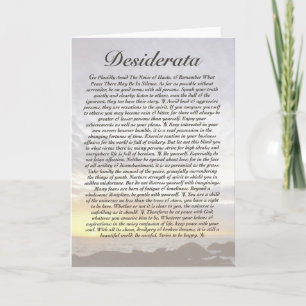 DESIDERATA Card=Ocean Sonnenuntergang Karte