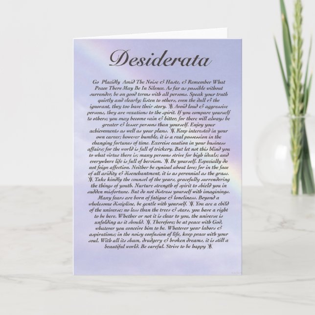 DESIDERATA Card=Rainbow Karte (Vorderseite)