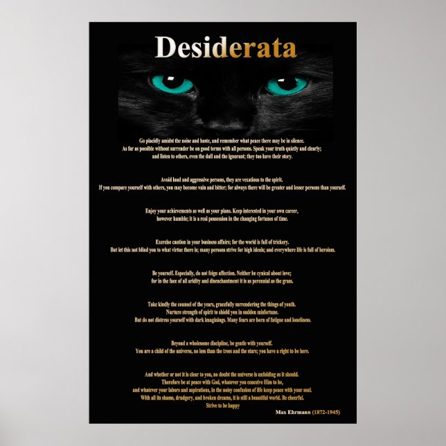 Desiderata Cat Eyes 2 Poster (Vorne)