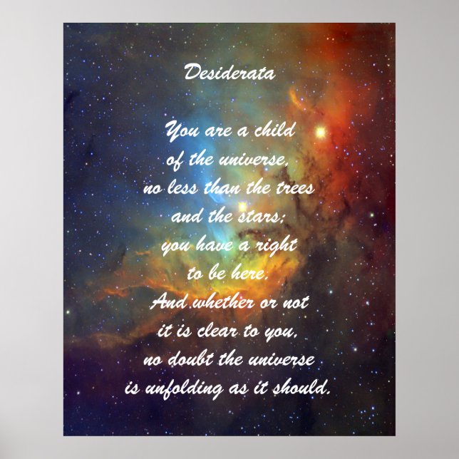 Desiderata Child of Universe Poster (Vorne)