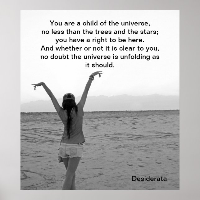 Desiderata Child of Universe Poster (Vorne)