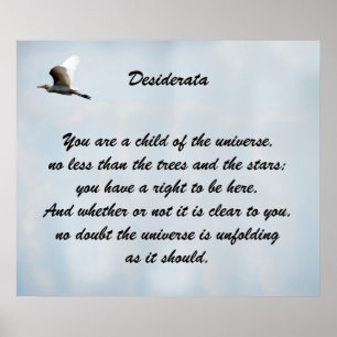 Desiderata Child of Universe Poster