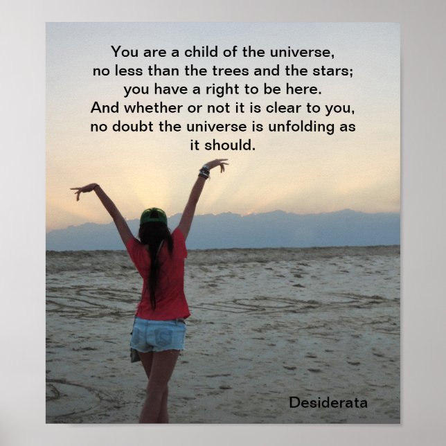 Desiderata Child of Universe Poster (Vorne)