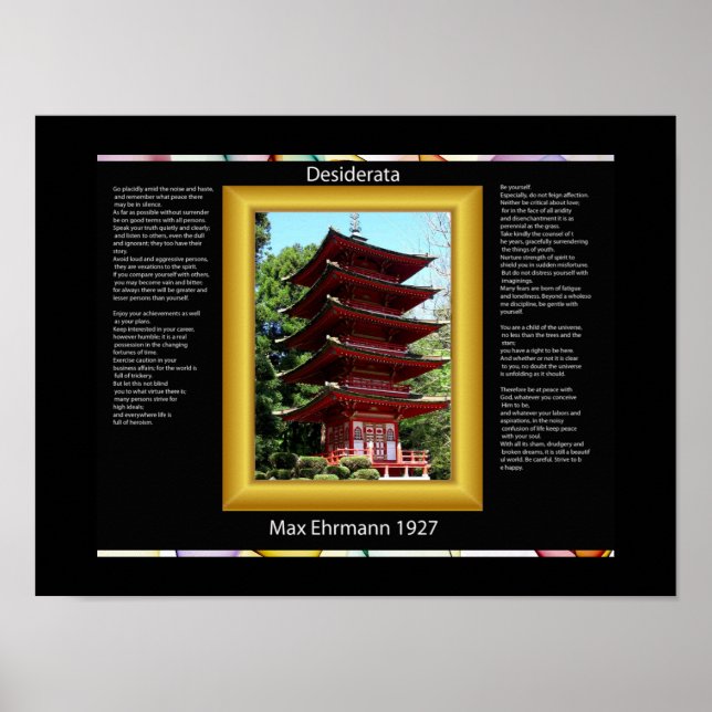 DESIDERATA Chinese Temple Posters Poster (Vorne)