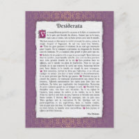 Desiderata - Choses désirées - poème