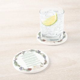 Desiderata Christmas Wreath Grüner Text Getränkeuntersetzer