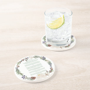 Desiderata Christmas Wreath Grüner Text Getränkeuntersetzer