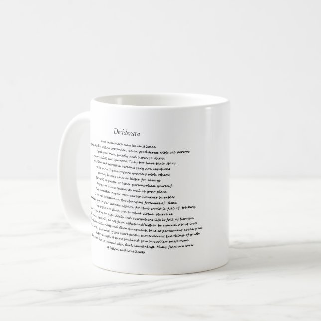 DESIDERATA CUSTOM-TASSE KAFFEETASSE (Vorderseite Links)