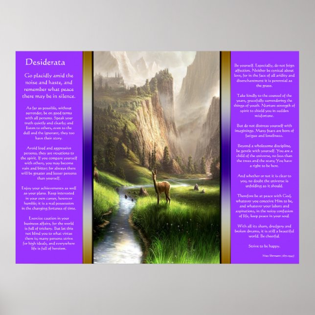 Desiderata Deer Valley Posters Poster (Vorne)