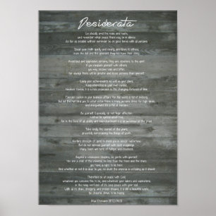 Desiderata "Desired Things" auf Betonmauer Poster