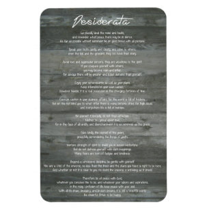 Desiderata "Desired Things" auf der Betonwand Magnet