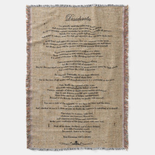Desiderata "Desired Things" auf Imitaten Linen Bur Decke