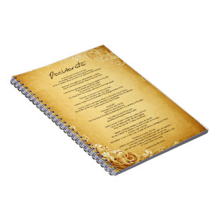Desiderata "Desired Things" auf Vintagem Parchment Notizblock