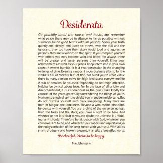 Desiderata-Druck | Desiderata-Kunst Poster
