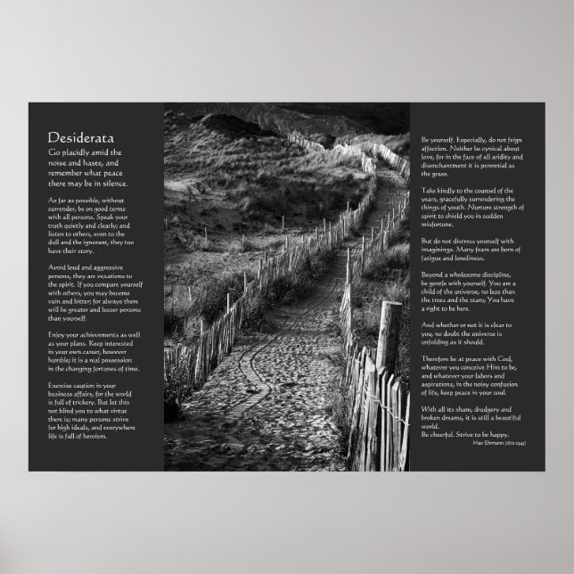Desiderata - Eine Reise nach vorn, schöne Kunst Poster (Vorne)