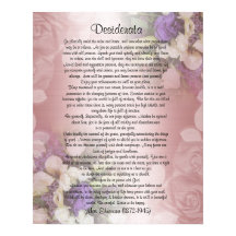 Desiderata "erwünschte Dinge", Prosa über Blumen